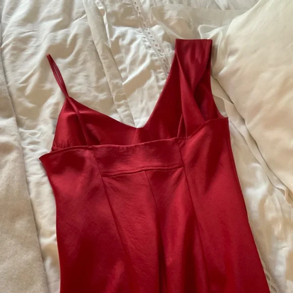 Alexander Wang T T by Alexander Wang red midi slip dress in Cherry red - Picture 8 of 9